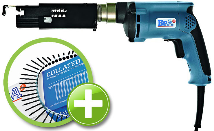 BeA Elektroschrauber SC 55/2500 FC - Inklusive 1.000 Stck Schrauben